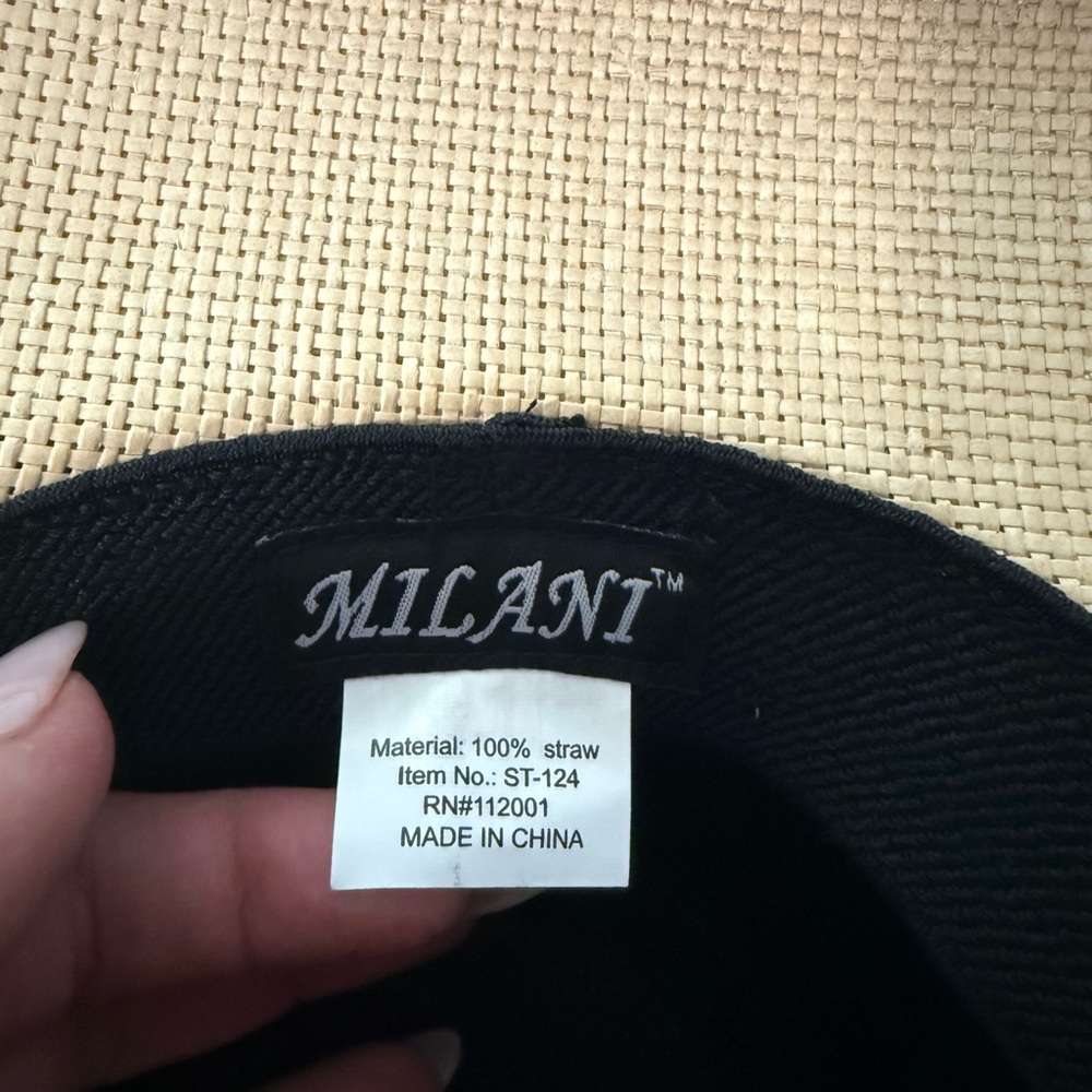 Milani Tan Cowboy Hat with Turquoise Accents - Picture 7 of 9